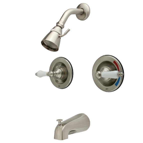 Kingston Brass KB668PL Vintage Pressure Balanced Two-Handle Tub and Shower Faucet, Brushed Nickel