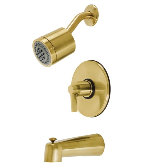 Kingston Brass KB6697NDL NuvoFusion Single-Handle Tub and Shower Faucet, Brushed Brass
