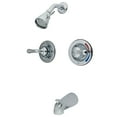 thumbnail image 1 of Kingston Brass KB671 Magellan Twin Handles Tub Shower Faucet Pressure Balanced With Volume Control, Polished Chrome, 1 of 2