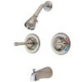 thumbnail image 1 of Kingston Brass KB678 Magellan Twin Handles Tub Shower Faucet Pressure Balanced With Volume Control, Brushed Nickel, 1 of 2