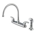 thumbnail image 1 of Kingston KB6791LLSP Legacy Two-Handle 4-Hole 8" Centerset Kitchen Faucet with Side Sprayer in Polished Chrome, 1 of 4