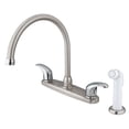 thumbnail image 1 of Kingston KB6797LL Legacy Two-Handle 4-Hole 8" Centerset Kitchen Faucet with Side Sprayer in Brushed Nickel/Polished Chrome, 1 of 4