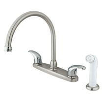 Kingston KB6797LL Legacy Two-Handle 4-Hole 8" Centerset Kitchen Faucet with Side Sprayer in Brushed Nickel/Polished Chrome