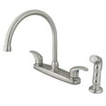 thumbnail image 1 of Kingston KB6798LLSP Legacy Two-Handle 4-Hole 8" Centerset Kitchen Faucet with Side Sprayer in Brushed Nickel, 1 of 4