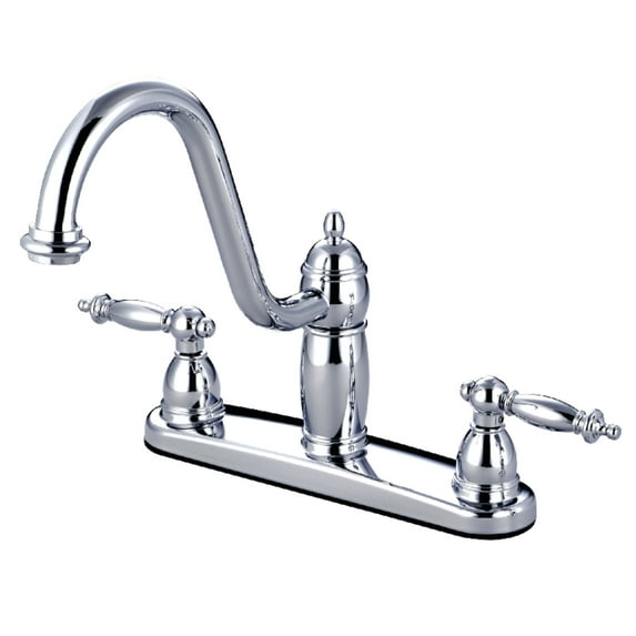Kingston KB7111TLLS Templeton Two-Handle 2-Hole 8" Centerset Kitchen Faucet in Polished Chrome
