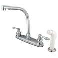 thumbnail image 1 of Kingston KB711AL Victorian Two-Handle 4-Hole 8" Centerset Kitchen Faucet with Side Sprayer in Polished Chrome, 1 of 4