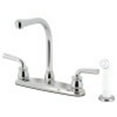 thumbnail image 1 of Kingston Brass KB711RXL Restoration 8-Inch Centerset Kitchen Faucet with White Sprayer, Polished Chrome, 1 of 5