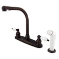 thumbnail image 1 of Kingston KB715 Victorian Two-Handle 4-Hole 8" Centerset Kitchen Faucet with Side Sprayer in Oil Rubbed Bronze, 1 of 4