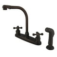 thumbnail image 1 of Kingston KB715AXSP Victorian Two-Handle 4-Hole 8" Centerset Kitchen Faucet with Side Sprayer in Oil Rubbed Bronze, 1 of 4