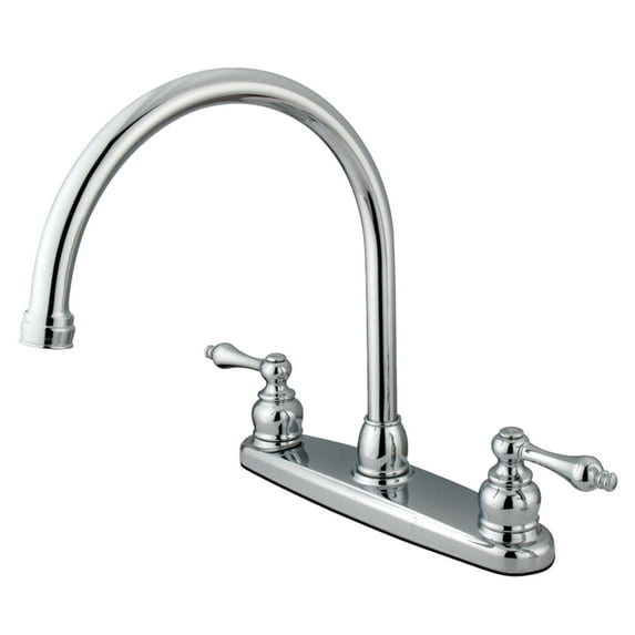Kingston KB721ALLS Vintage Two-Handle 2-Hole 8" Centerset Kitchen Faucet in Polished Chrome