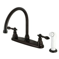 Kingston KB725ACL American Classic Two-Handle 4-Hole 8" Centerset Kitchen Faucet with Side Sprayer in Oil Rubbed Bronze