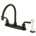 thumbnail image 1 of Kingston Brass KB725RXL Restoration 8-Inch Centerset Kitchen Faucet with White Sprayer, Oil Rubbed Bronze, 1 of 5