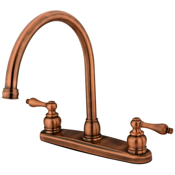 Kingston Brass KB726ALLS Victorian 8-Inch Centerset Kitchen Faucet, Antique Copper
