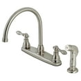 thumbnail image 1 of Kingston Brass KB728ACLSP American Classic Centerset Kitchen Faucet with Side Sprayer, Brushed Nickel, 1 of 5