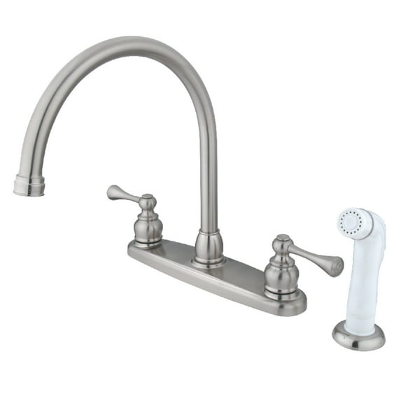 Kingston Brass KB728BL Vintage 8-Inch Centerset Kitchen Faucet, Brushed Nickel