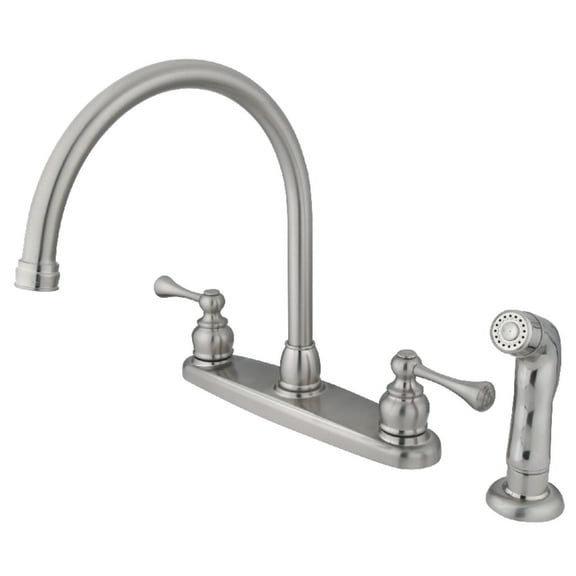 Kingston Brass KB728BLSP Vintage 8-Inch Centerset Kitchen Faucet, Brushed Nickel