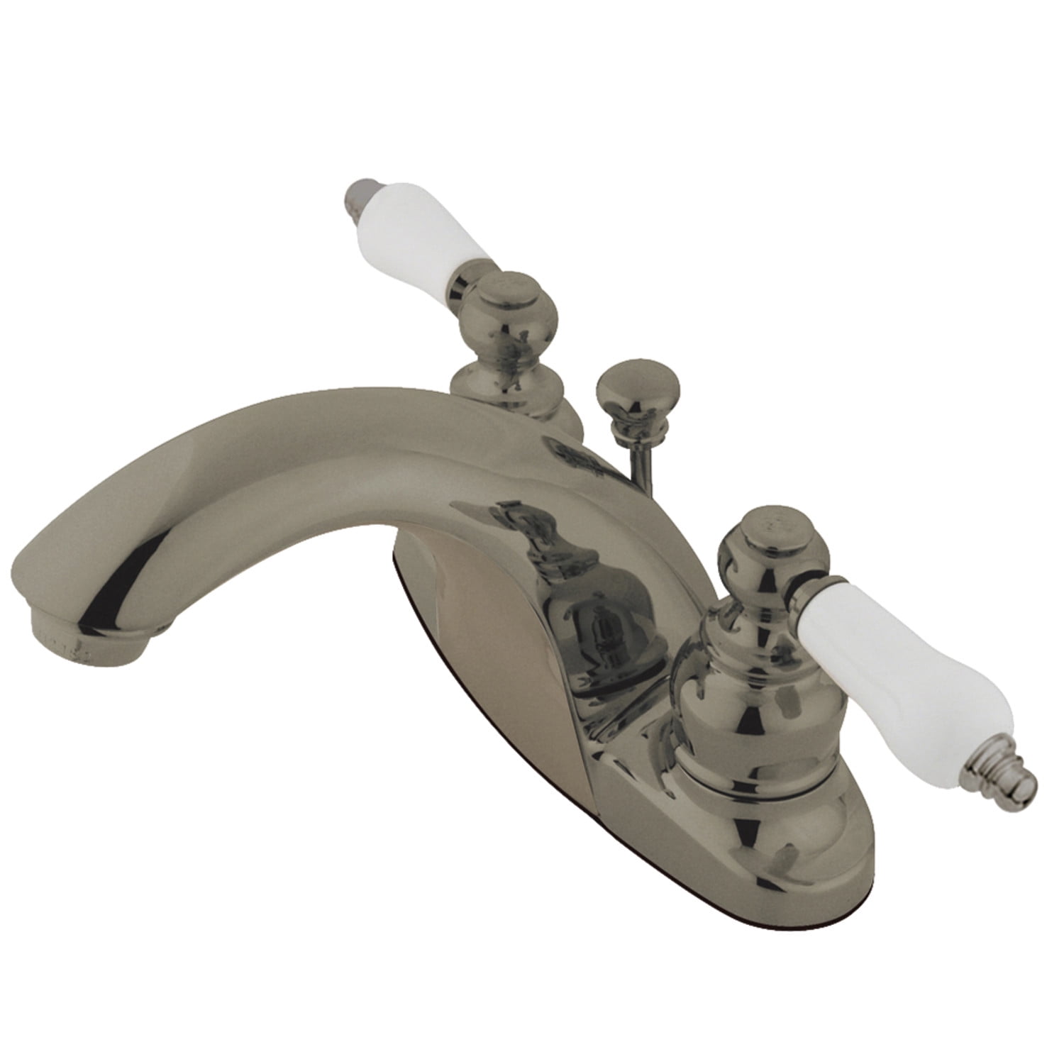 Kingston Brass KB7648PL 4 in. Centerset Bathroom Faucet, Brushed Nickel