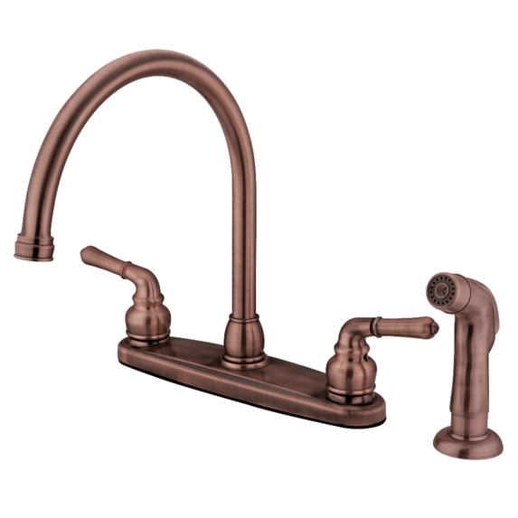 Kingston Brass KB796SP Magellan 8-Inch Centerset Kitchen Faucet, Antique Copper