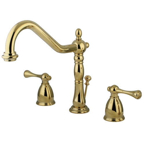 Two Handle 8" to 14" Widespread Lavatory Faucet with Brass Pop-up