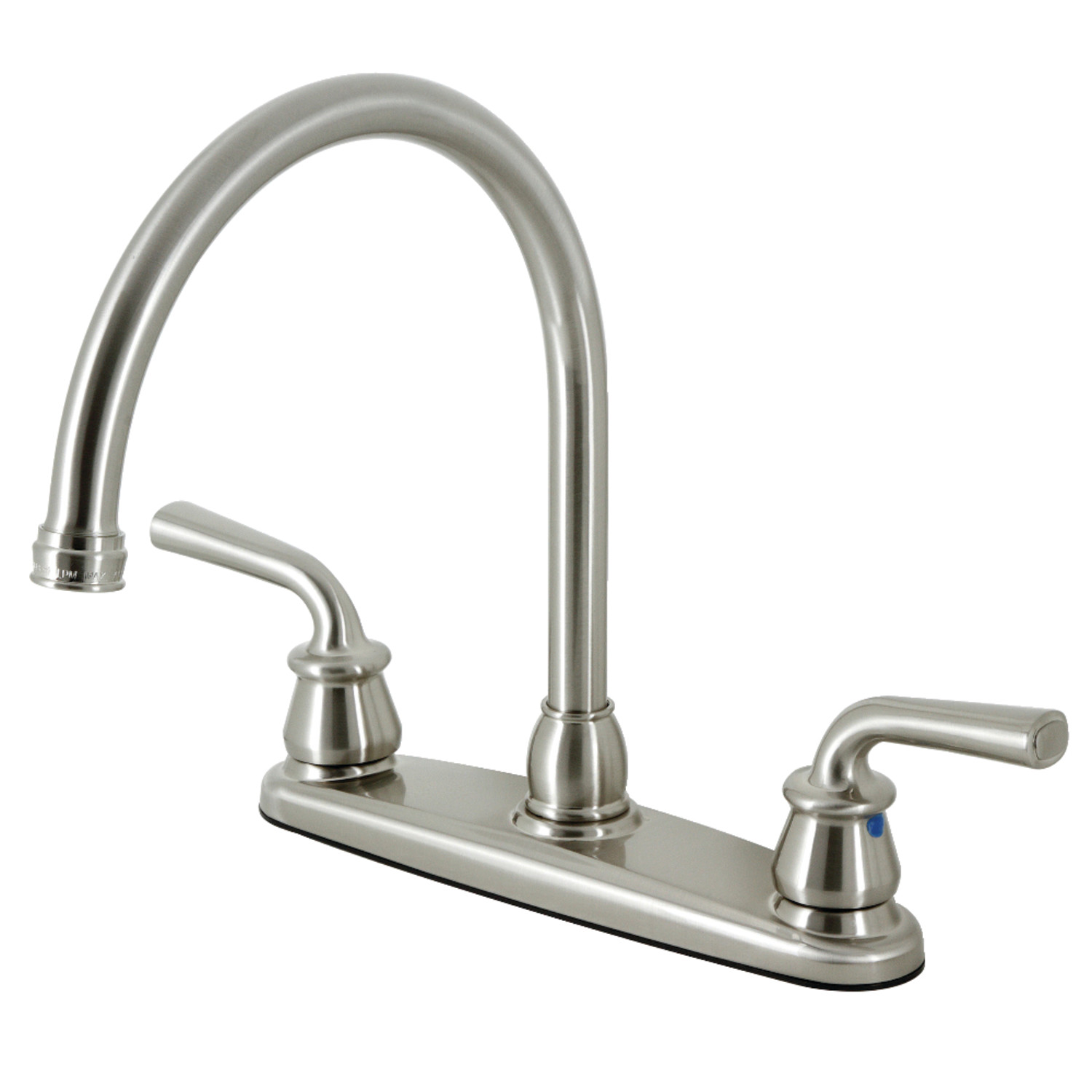 Kingston Brass Kaiser 8-Inch Centerset Kitchen Faucet – Brushed Nickel, 1.8 GPM, Washerless Cartridge
