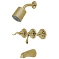 thumbnail image 1 of Kingston Brass KB8232NFL NuWave French Tub & Shower Faucet, Polished Brass, 1 of 2