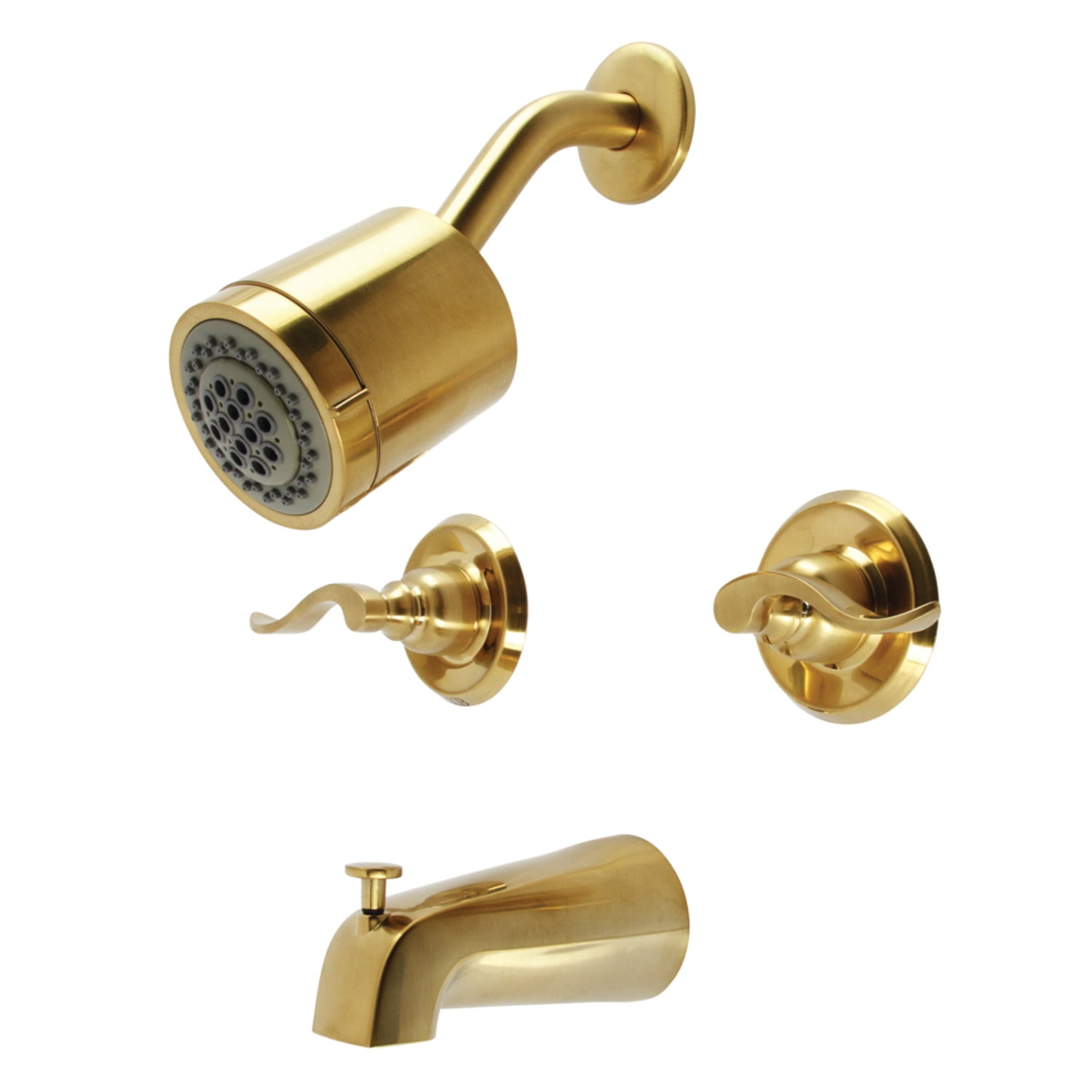 Kingston Brass KB8247NFL NuWave French Tub and Shower Faucet, Brushed ...