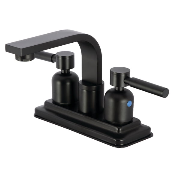 Kingston Brass KB8460DL Concord 4 in. Centerset Bathroom Faucet with Push Pop-Up, Matte Black