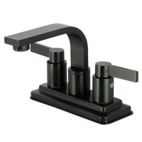 Kingston Brass KB8460NDL NuvoFusion 4 in. Centerset Bathroom Faucet with Push Pop-Up, Matte Black