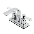 thumbnail image 1 of Kingston Brass KB8461DPL Double-Handle 3-Hole Deck Mount 4-Inch Centerset Bathroom Faucet with Push-Up Pop-Up in Polished Chrome, 1 of 4