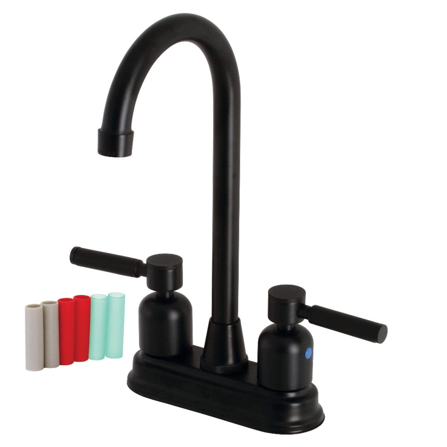Kingston Brass NuvoFusion Bar Wasserhahn – Antikkupfer, 4-Zoll Lochabstand, 1,8 GPM Durchfluss