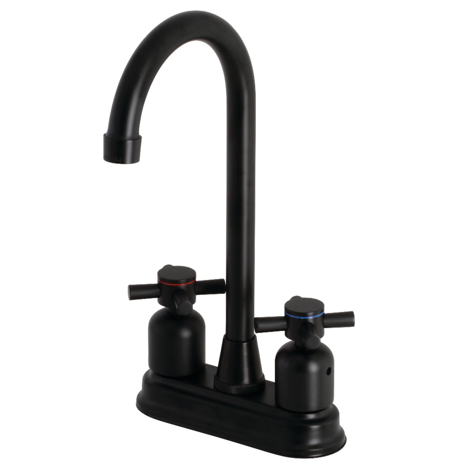 Kingston Brass NuvoFusion Bar Wasserhahn – Antikkupfer, 4-Zoll Lochabstand, 1,8 GPM Durchfluss
