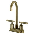 thumbnail image 1 of Kingston Brass KB8493CML Manhattan Double-Handle 4" Centerset Bar Faucet, Antique Brass, 1 of 5