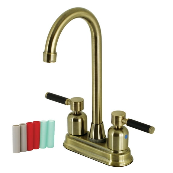 Kingston Brass KB8493DKL Kaiser Bar Faucet, Antique Brass