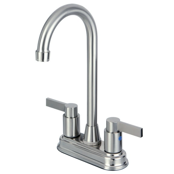 Kingston Brass NuvoFusion 4 Inch Centerset Bar Faucet, Brushed Nickel