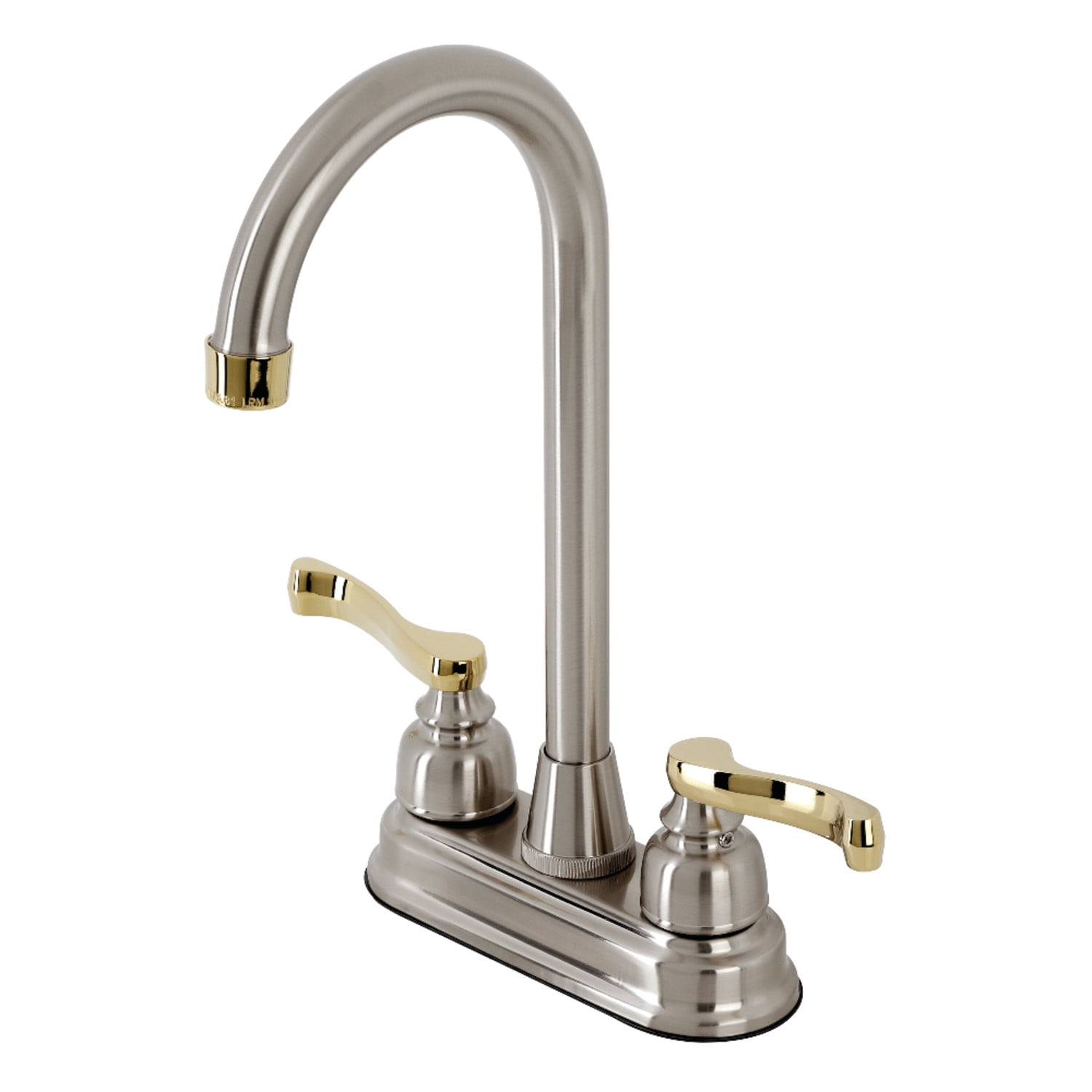 Kingston Brass NuvoFusion Bar Wasserhahn – Antikkupfer, 4-Zoll Lochabstand, 1,8 GPM Durchfluss