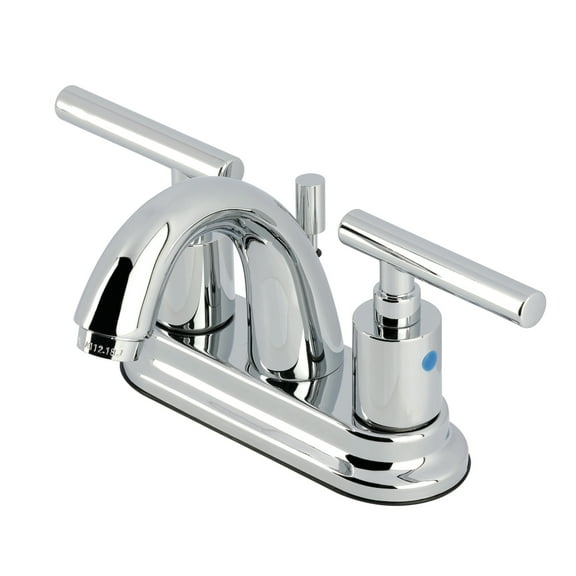 Kingston Brass KB8611CML Manhattan Double-Handle 4" Centerset Bathroom Faucet with Pop-Up Drain, Polished Chrome