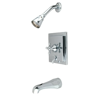 Kingston Brass KB86514BX English Vintage Tub & Shower Faucet With Diverter, Polished Chrome