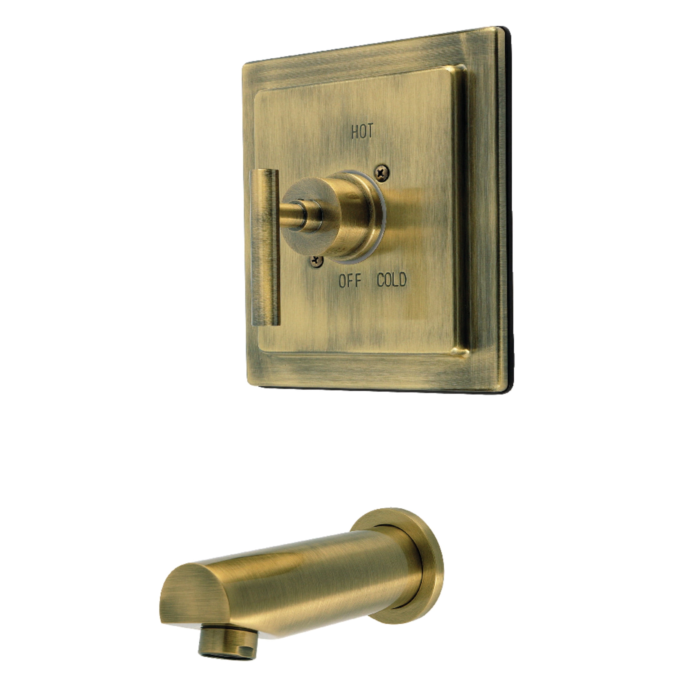 Kingston Brass KB8653CMLTO Manhattan Single-Handle Pressure Balanced Tub Faucet in Antique Brass