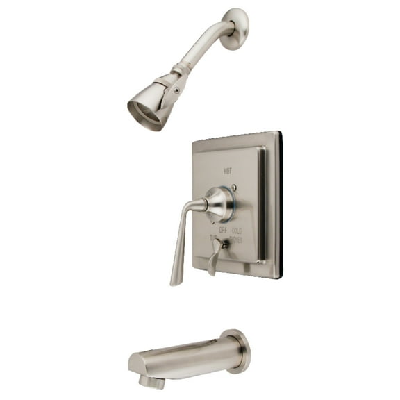 Kingston Brass KB86580ZL Silver Sage ADA Tub & Shower Faucet, Satin Nickel