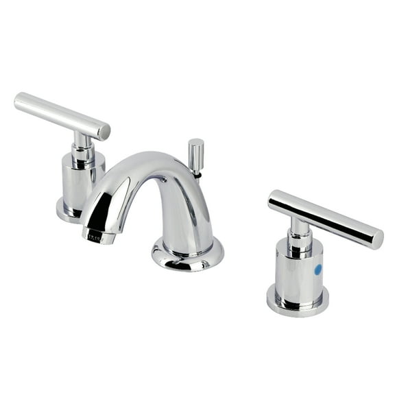Kingston Brass KB8911CML Manhattan Two-Handle 3-Hole Deck Mount Widespread Bathroom Faucet with Pop-Up Drain in Polished Chrome