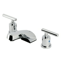 Kingston Brass KB8921CML Manhattan Two-Handle 3-Hole Deck Mount Widespread Bathroom Faucet with Pop-Up Drain in Polished Chrome