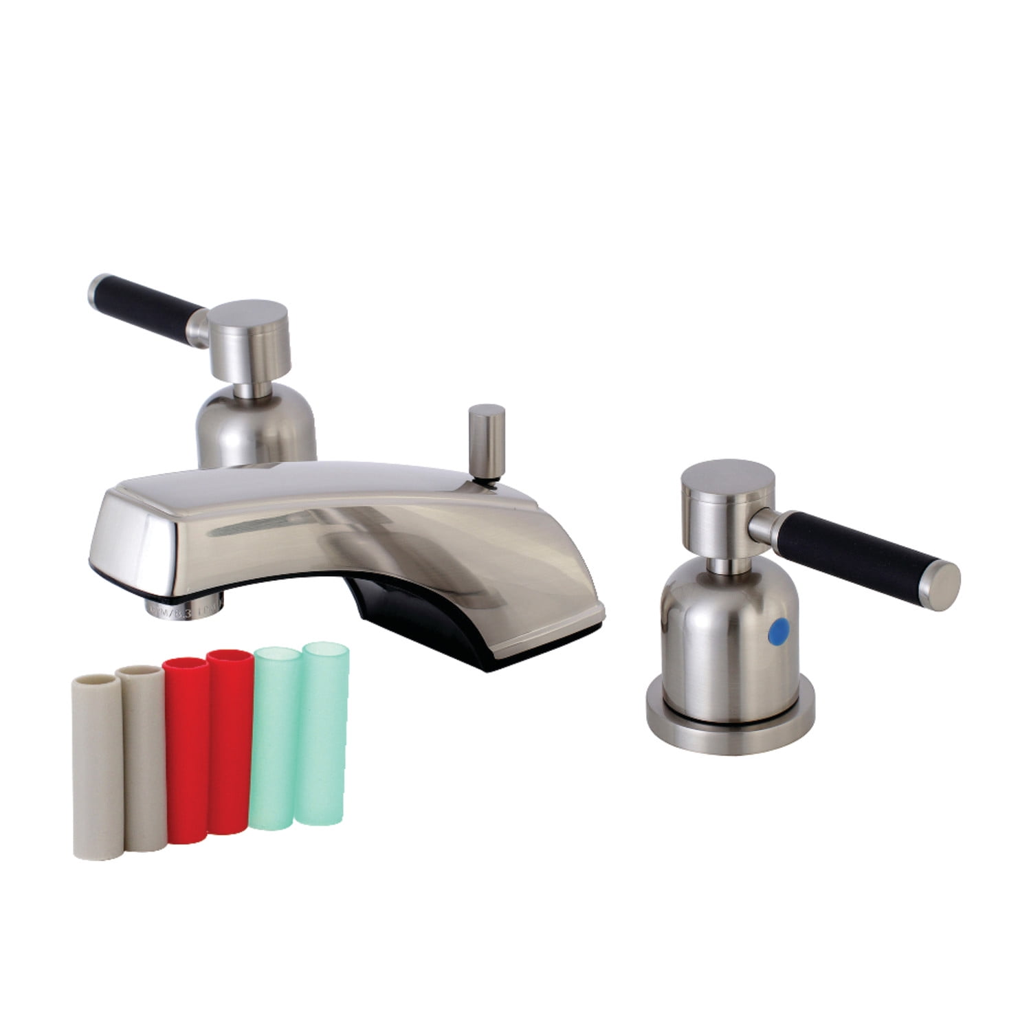 Kaiser Contemporary Widespread Bathroom Faucet in Brushed Nickel