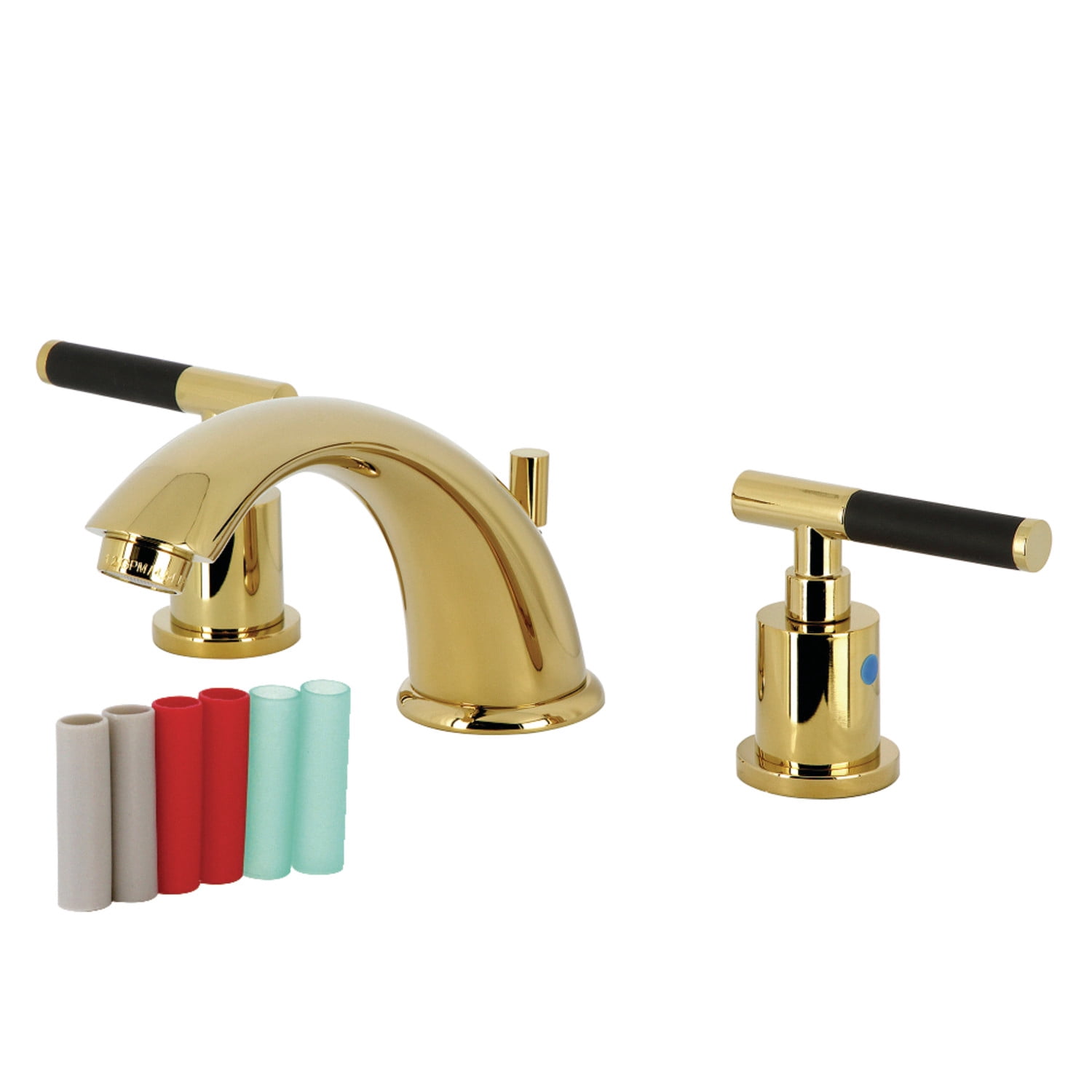 Kingston Brass KB8962CKL Kaiser Widespread Bathroom Faucets with Pop-Up Drain, Polished Brass