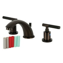 Kingston Brass KB8965CKL Kaiser Two-Handle 3-Hole Deck Mount Widespread Bathroom Faucet with Pop-Up Drain in Oil Rubbed Bronze