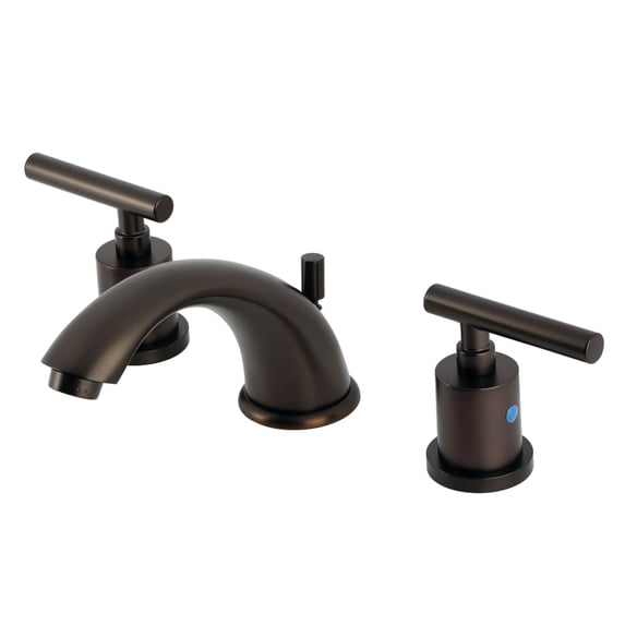 Kingston Brass KB8965CML Manhattan Two-Handle 3-Hole Deck Mount Widespread Bathroom Faucet with Pop-Up Drain in Oil Rubbed Bronze