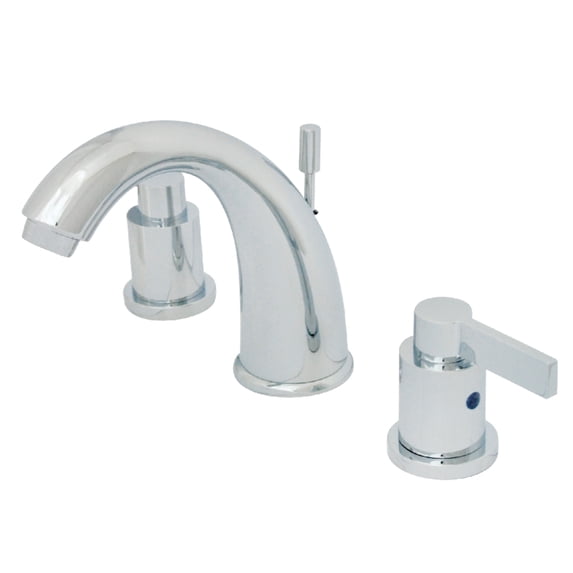Kingston Brass KB8981NDL NuvoFusion Two-Handle 3-Hole Deck Mount Widespread Bathroom Faucet with Pop-Up Drain in Polished Chrome