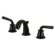 Kingston Brass KB910RXL Restoration Widespread Bathroom Faucet with Pop-Up Drain, Matte Black