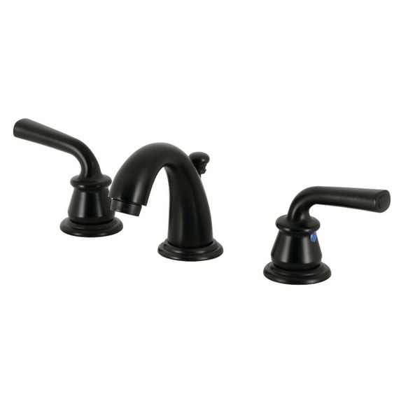 Kingston Brass KB910RXL Restoration Widespread Bathroom Faucet with Pop-Up Drain, Matte Black