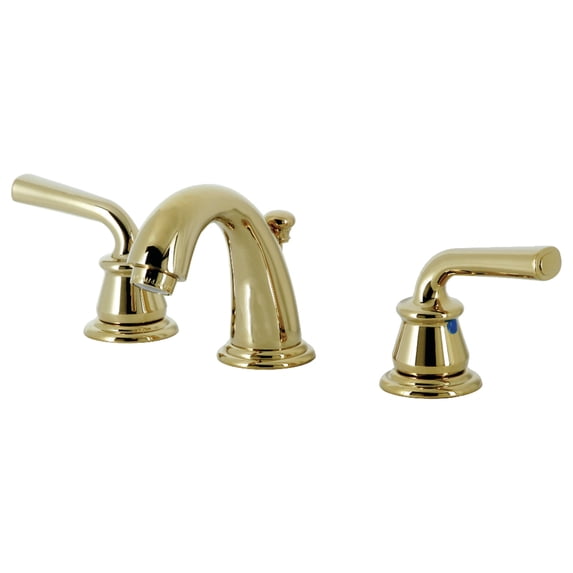 Kingston Brass KB912RXL Restoration Widespread Bathroom Faucet with Pop-Up Drain, Polished Brass
