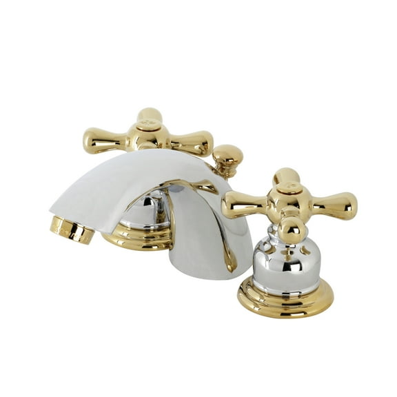 Kingston Brass KB944AX Victorian Mini-Widespread Bathroom Faucet, Polished Chrome/Polished Brass